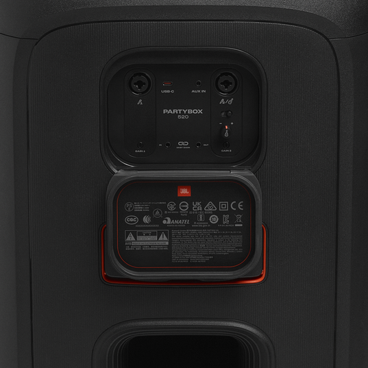 JBL PartyBox 520 - Black - Portable battery-powered party speaker with powerful and loud sound - Detailshot 6