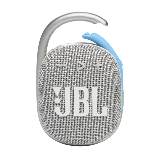 JBL Clip 4 Eco - White - Ultra-portable Waterproof Speaker - Front