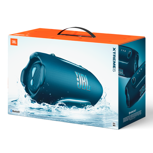 JBL Xtreme 5 - Blue - Portable waterproof speaker with massive legendary JBL sound, ambient edge lighting, and a convenient shoulder strap - Detailshot 15