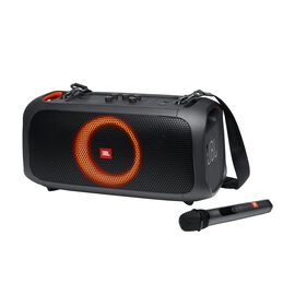 JBL PartyBox On-The-Go - Black - Portable party speaker with built-in lights and wireless mic - Hero JBL PartyBox On-The-Go - Black - Portable party speaker with built-in lights and wireless mic - Hero