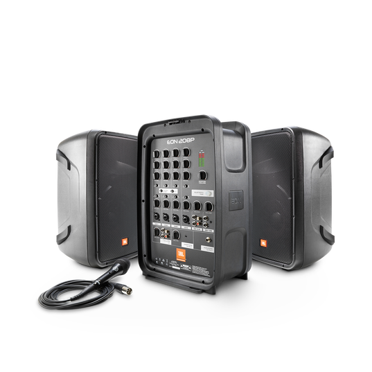 JBL EON208P - Black - Portable 8 in. 2-Way PA with Powered 8-Channel Mixer and Bluetooth&reg; - Hero