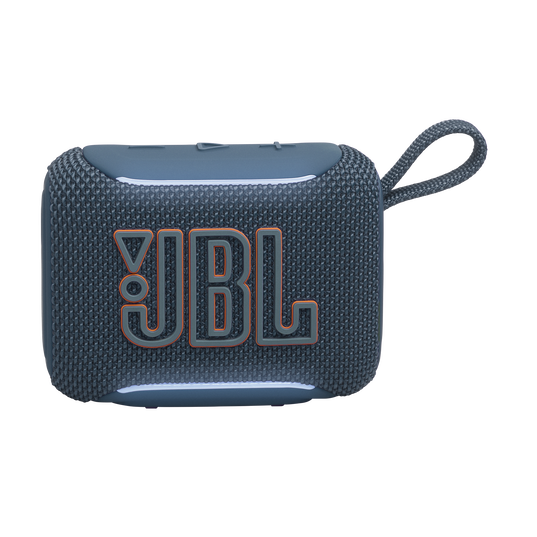 JBL Go 5 - Blue - Ultra-portable waterproof and drop-proof speaker with JBL legendary sound and ambient edge lighting - Front