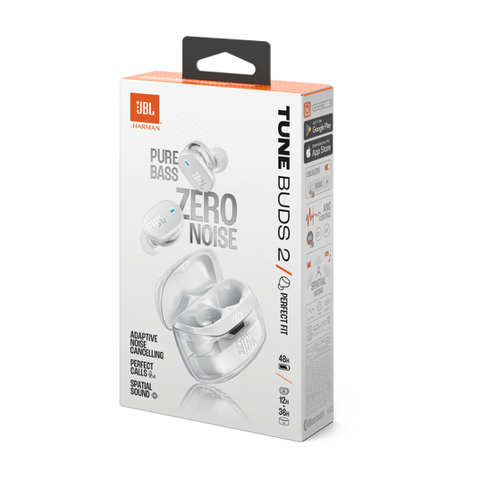 JBL Tune Buds 2 Ghost Edition - Ghost White - True Wireless Noise Cancelling Earbuds - Detailshot 15