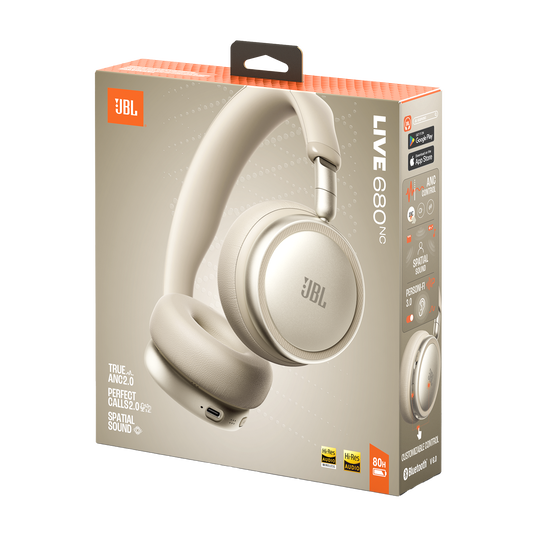 JBL Live 680NC - Sand - Wireless on-ear Noise Cancelling headphones - Detailshot 15