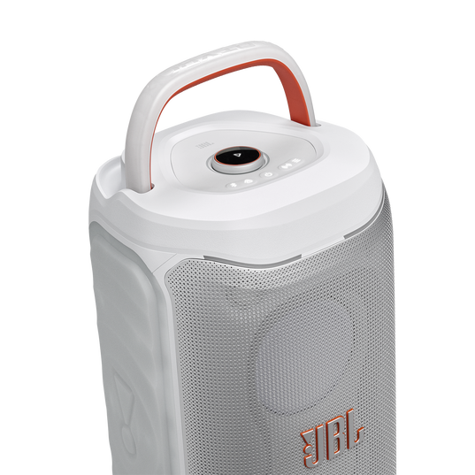 JBL PartyBox 130 - White - Portable party speaker with JBL legendary sound, a dynamic lightshow and a foldable ergonomic handle - Detailshot 3