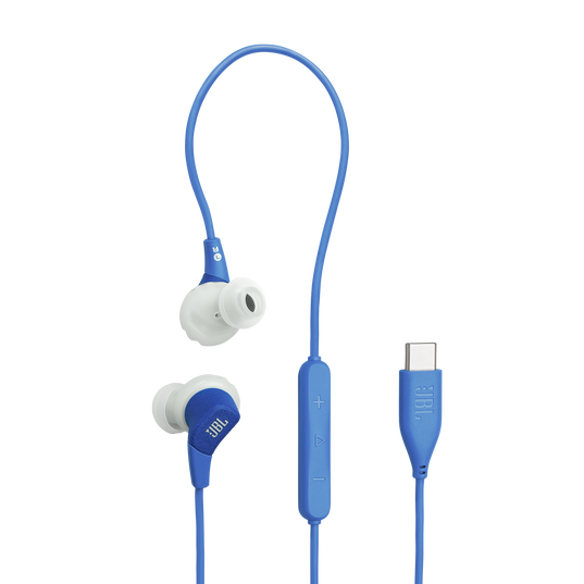 JBL Endurance Run 3 USB-C - Blue - USB-C Wired Sport Headphones - Hero