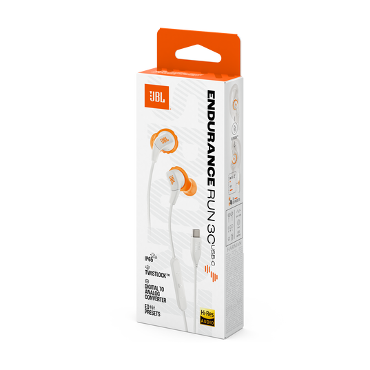 JBL Endurance Run 3 USB-C - White - USB-C Wired Sport Headphones - Detailshot 15