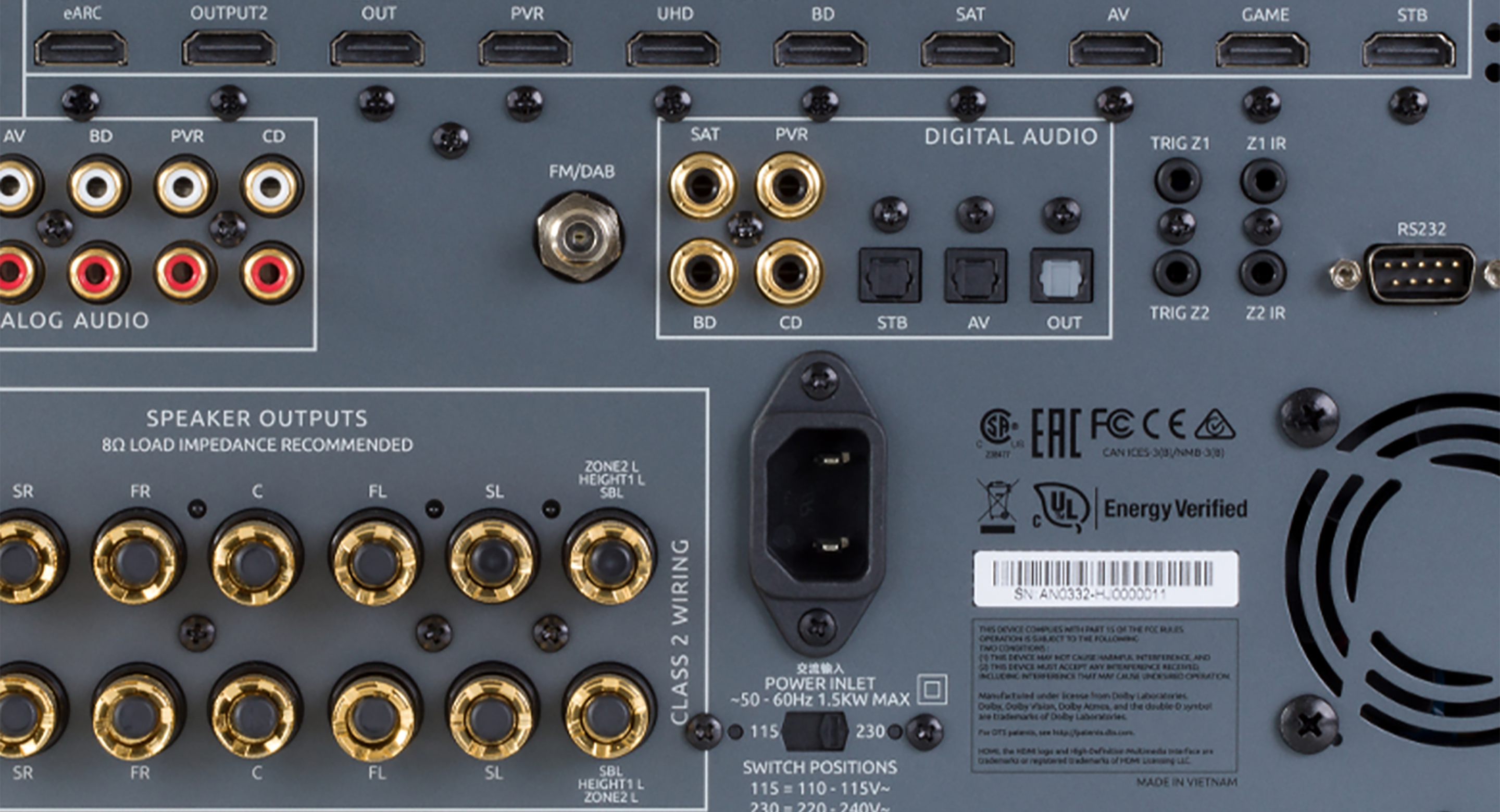 HDMI 2.0b 4K Ultra HD with 8 Inputs and 2 Outputs, Plus Dolby Vision and HDR10+ Compatibility